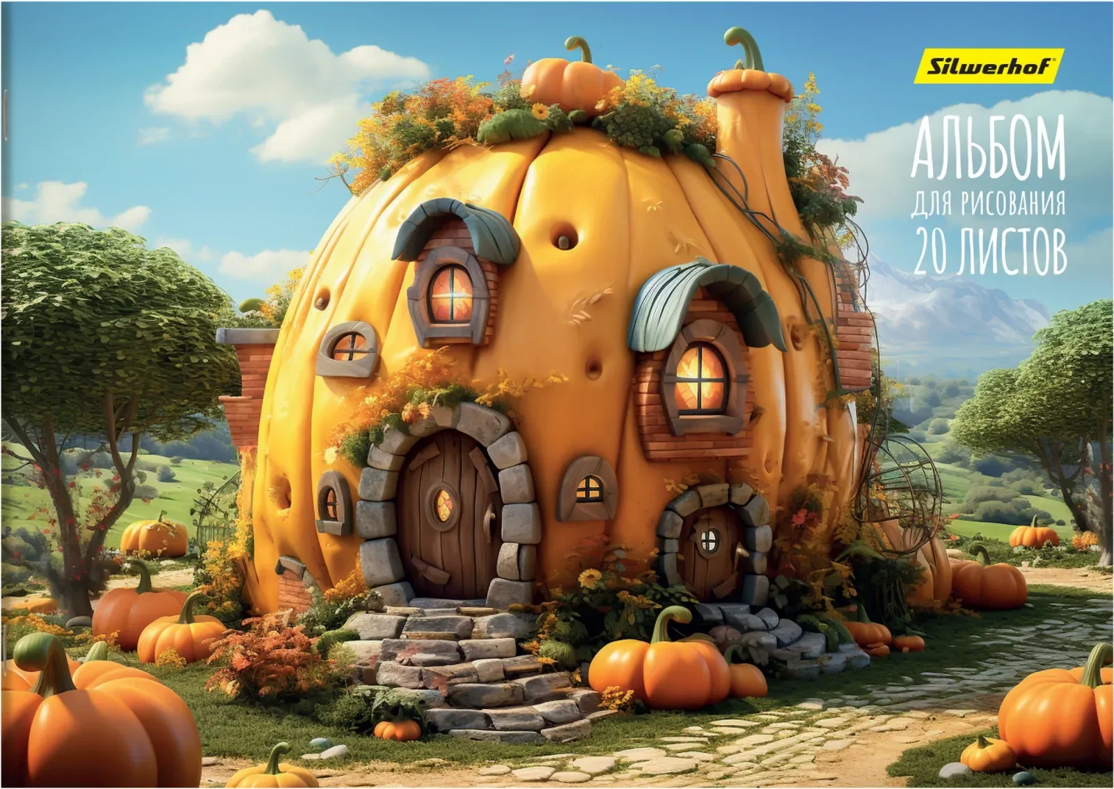 Альбом для рисования Silwerhof 20л. A4 Сказочный мир 4диз. мел.картон скрепка упак.:4шт - фото 6