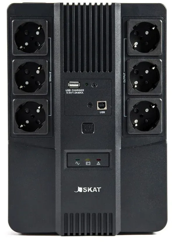Источник бесперебойного питания Бастион Skat 600 AI 360Вт 600ВА черный - фото 2