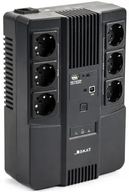 Источник бесперебойного питания Бастион Skat 600 AI 360Вт 600ВА черный - фото 6