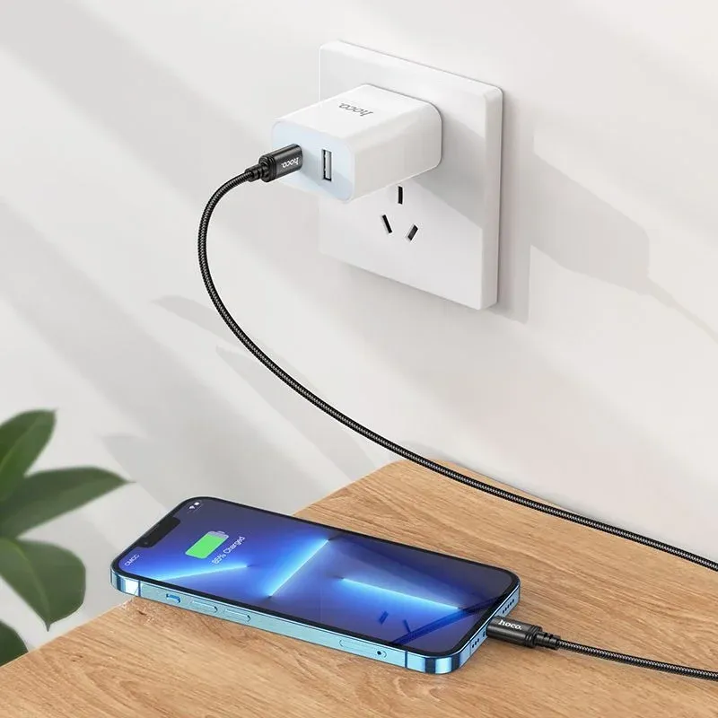Кабель Hoco X89 Wind iP USB Type-C m-Lightning m 1м черный коробка - фото 4