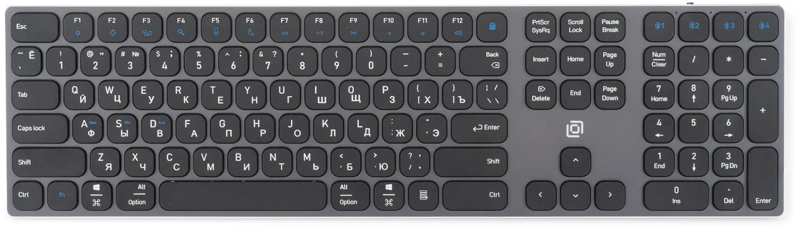 Клавиатуры OKLICK K867W серый/черный