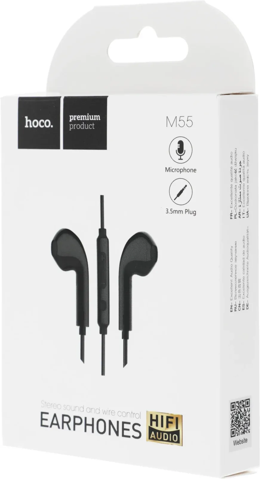 Гарнитура вкладыши Hoco M55 1.2м черный проводные в ушной раковине - фото 6