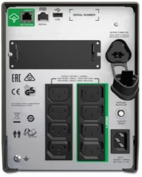 Источник бесперебойного питания APC Smart-UPS SMT1000IC 700Вт 1000ВА черный - фото 2