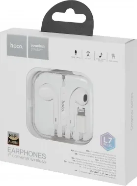 Гарнитура вкладыши Hoco L7 Plus 1.2м белый проводные в ушной раковине - фото 8