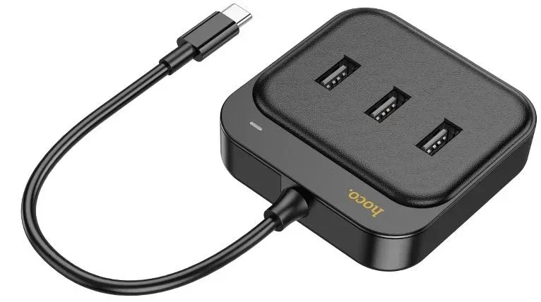 Разветвитель USB-C Hoco HB35 4порт. черный - фото 7