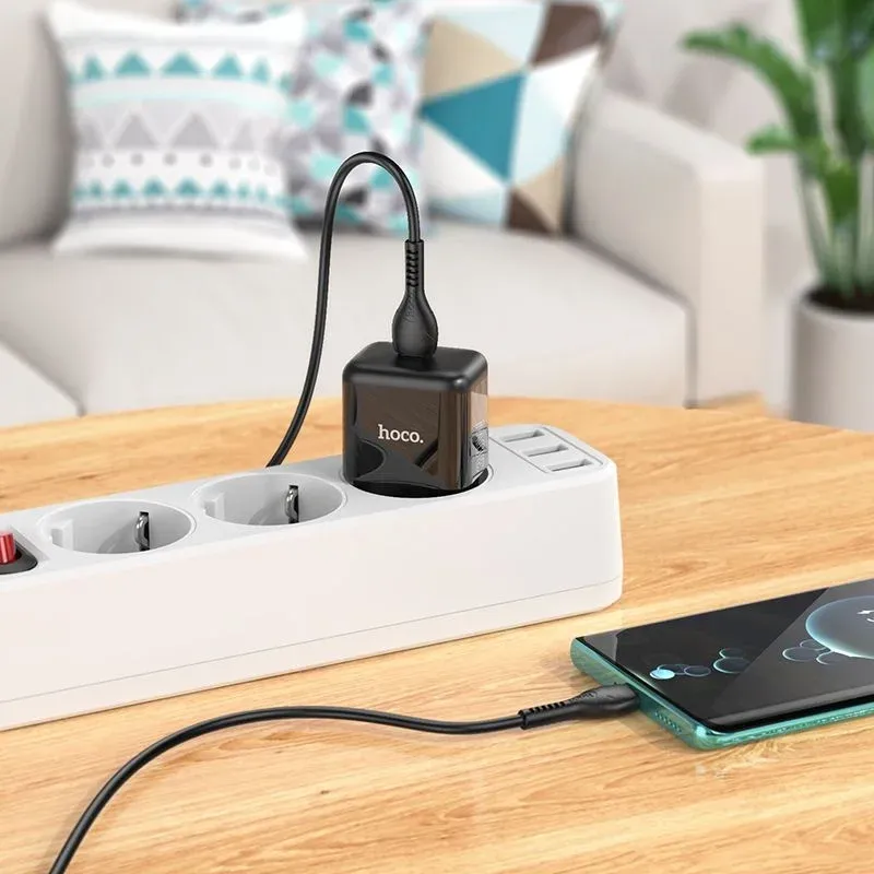Сетевое зар./устр. Hoco N32 Glory Black 30W 3A+2A+1.5A PD+QC+AFC USB Type-C универсальное черный