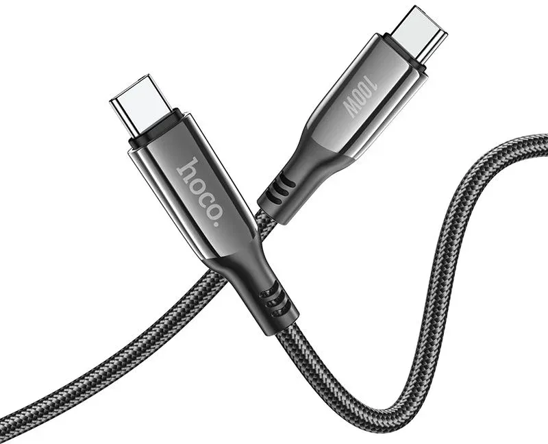 Кабель Hoco S51 100W Extreme USB Type-C m-USB Type-C m 1.2м черный - фото 2