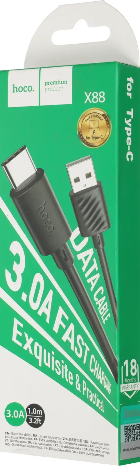 Кабель Hoco X88 Gratified X88 GRATIFIED TYPE-C USB m-USB Type-C m 1м черный - фото 5