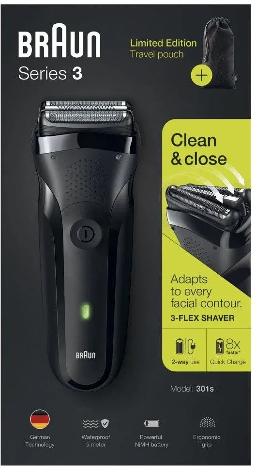 Бритва сетчатая Braun S3301 реж.эл.:3 питан.:аккум. черный - фото 2