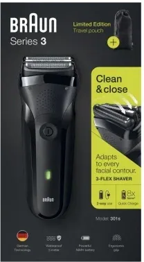 Бритва сетчатая Braun S3301 реж.эл.:3 питан.:аккум. черный - фото 8