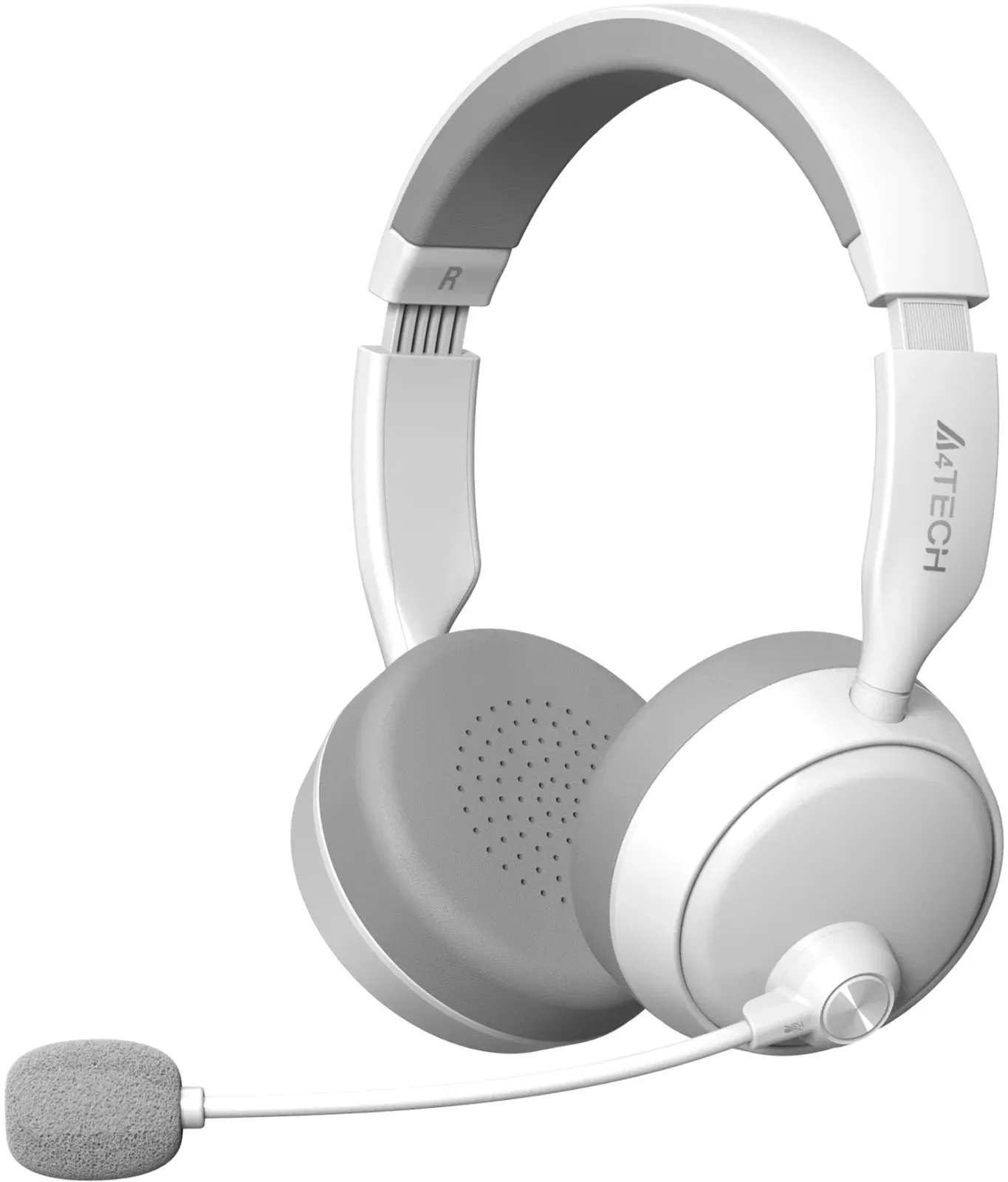 Наушники с микрофоном A4Tech BH230 белый/серый мониторные BT оголовье BH230 WHITE - фото 2