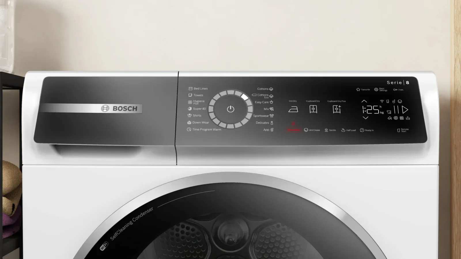 Сушильная машина Bosch Serie 8 WQB245B0ME пан.англ. кл.энер.:A+++ макс.загр.:9кг белый - фото 3
