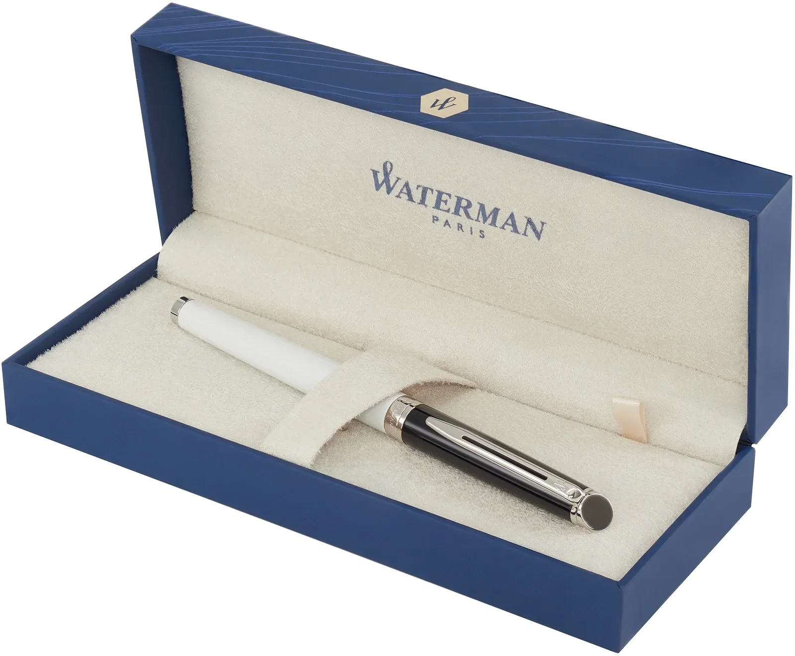Ручка перьев. Waterman Hemisphere Colour Blocking 2202843 черн/белый F сталь нержавеющая подар.кор. - фото 3