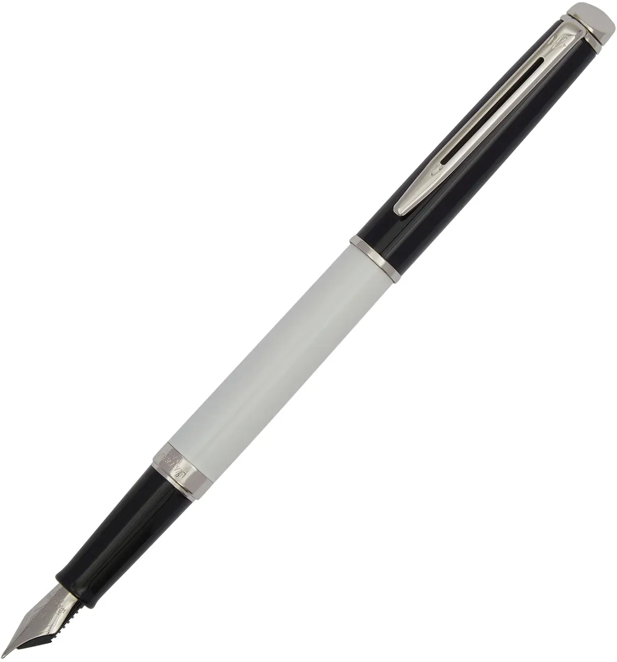 Ручка перьев. Waterman Hemisphere Colour Blocking 2202843 черн/белый F сталь нержавеющая подар.кор. - фото 5