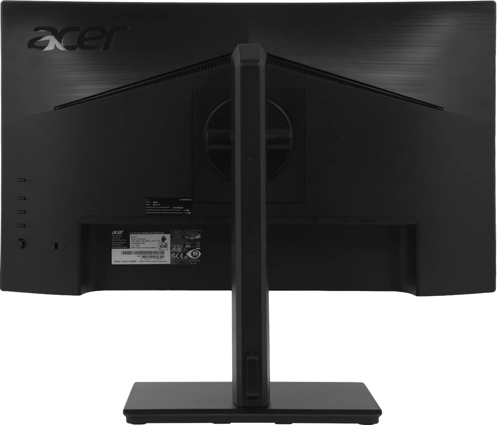 Монитор Acer 23.8 Vero B247YEbmiprxv черный IPS LED 4ms 16:9 HDMI M/M матовая HAS Piv 250cd 178гр/178гр 1920x1080 75Hz FreeSync VGA DP FHD USB 5.6кг - фото 6