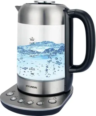 Чайник электрический Hyundai HYK-G8407 1.8л. 2200Вт черный/прозрачный корпус: стекло - фото 6