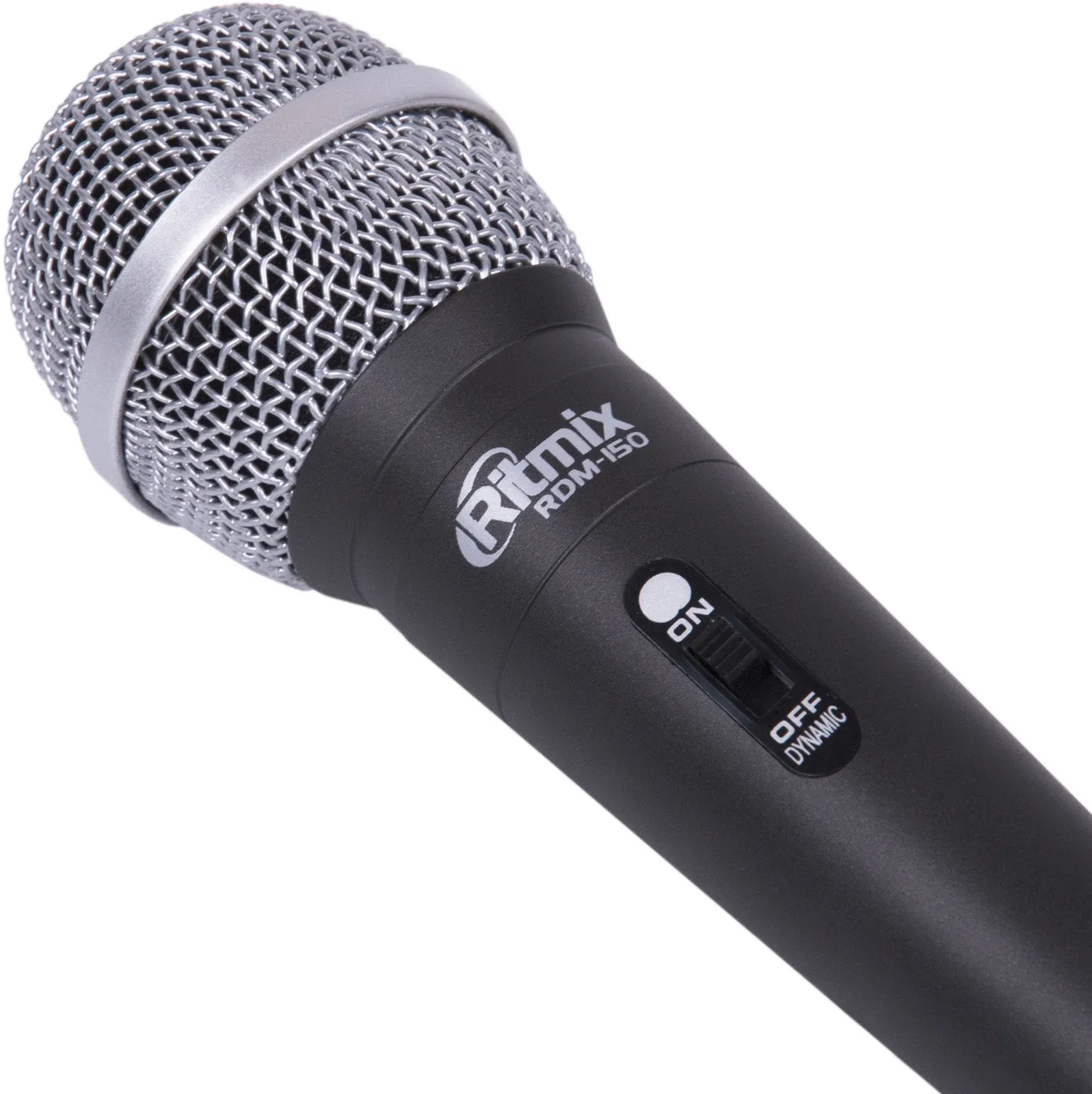 Микрофон проводной Ritmix RDM-150 4м черный/серебристый - фото 2