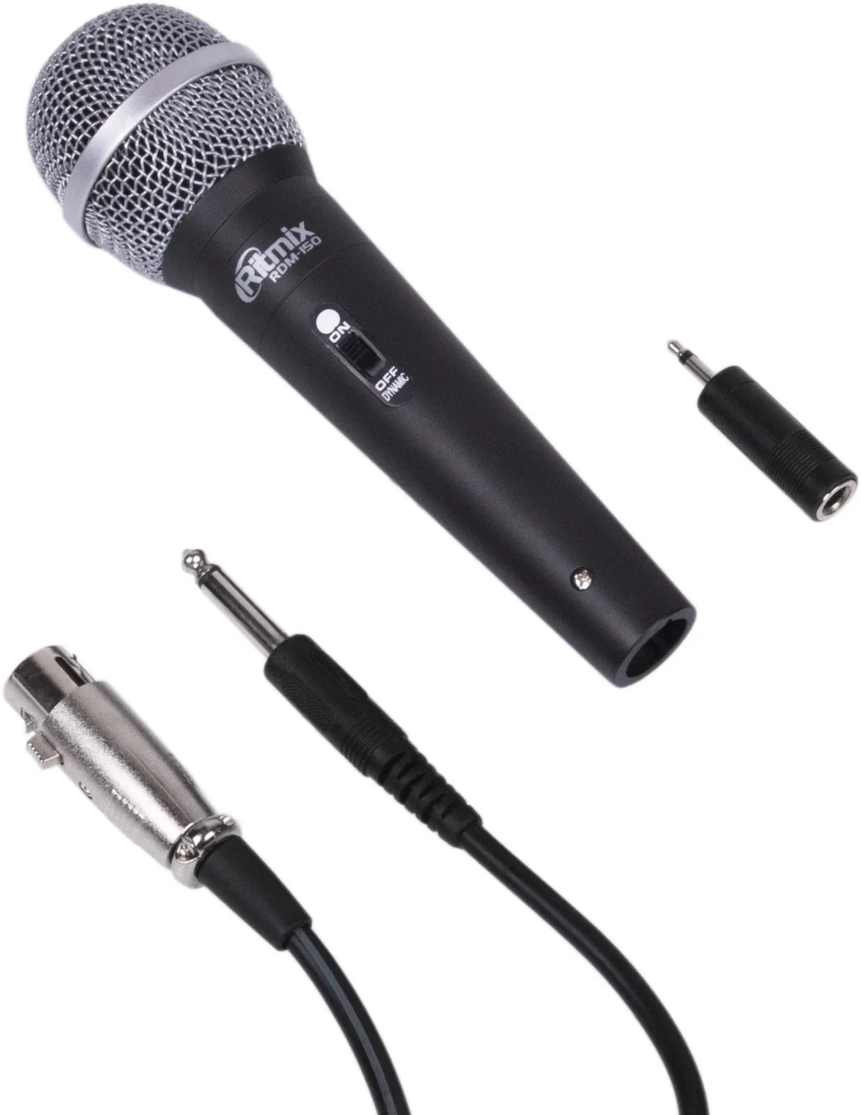 Микрофон проводной Ritmix RDM-150 4м черный/серебристый - фото 3
