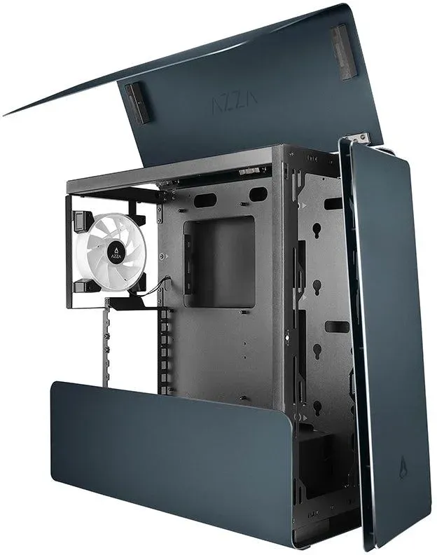 Корпус Azza Cast черный без БП ATX 3x120mm 2x140mm 2xUSB3.0 audio bott PSU - фото 4
