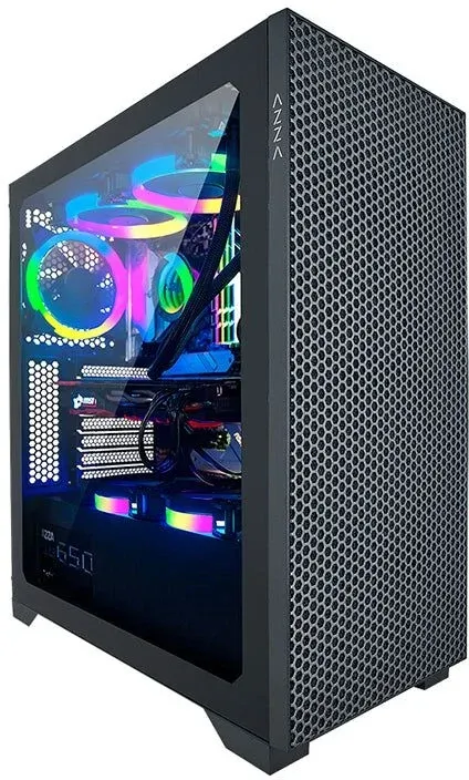 Корпус Azza Hive черный без БП ATX 8x120mm 5x140mm 2xUSB2.0 1xUSB3.0 audio bott PSU - фото 2