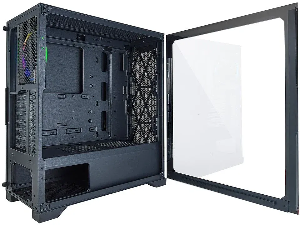 Корпус Azza Hive черный без БП ATX 8x120mm 5x140mm 2xUSB2.0 1xUSB3.0 audio bott PSU - фото 4