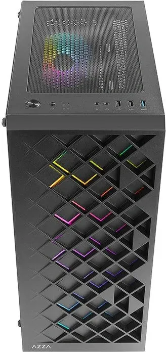 Корпус Azza Spectra черный без БП ATX 7x120mm 2x140mm 2xUSB2.0 1xUSB3.0 audio bott PSU - фото 2