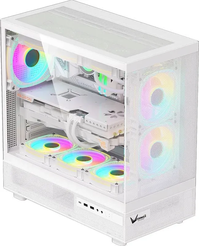 Корпус Formula Crystal Z8 белый без БП ATX 11x120mm 4x140mm 1xUSB3.0 audio bott PSU - фото 4