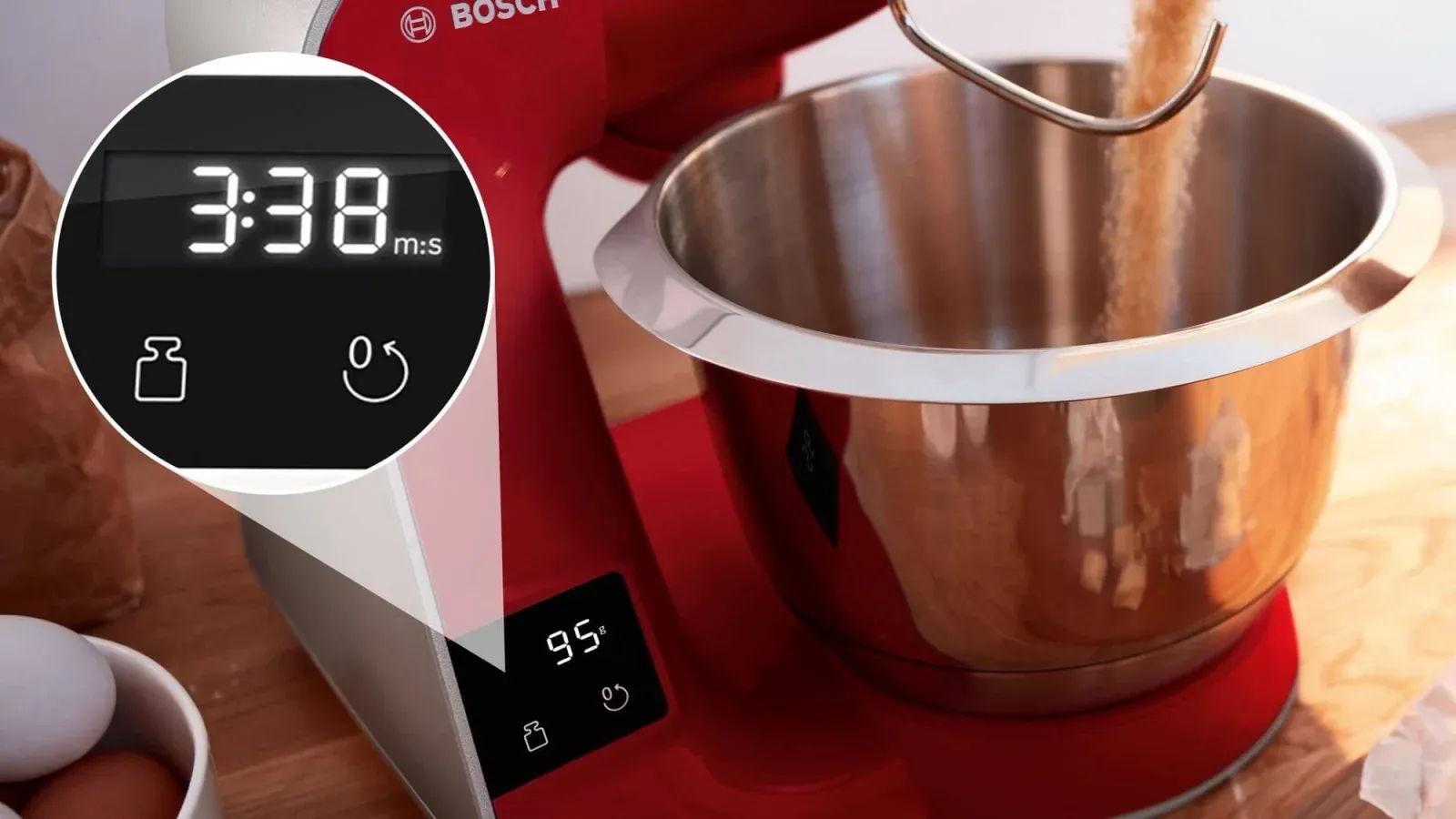 Кухонная машина Bosch Mum5 MUM5X планетар.вращ. 1000Вт красный/серый - фото 4