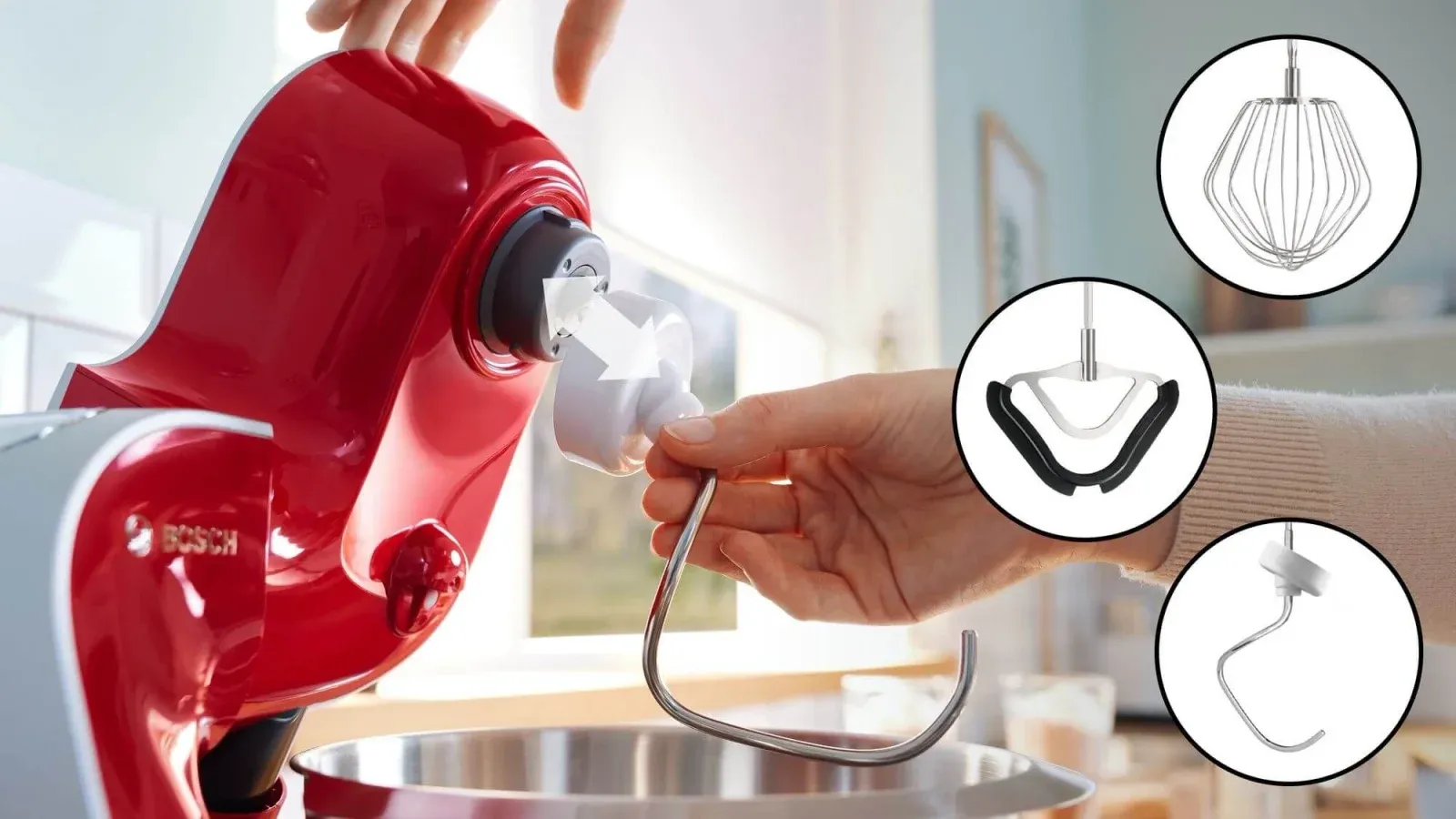 Кухонная машина Bosch Mum5 MUM5X планетар.вращ. 1000Вт красный/серый - фото 5