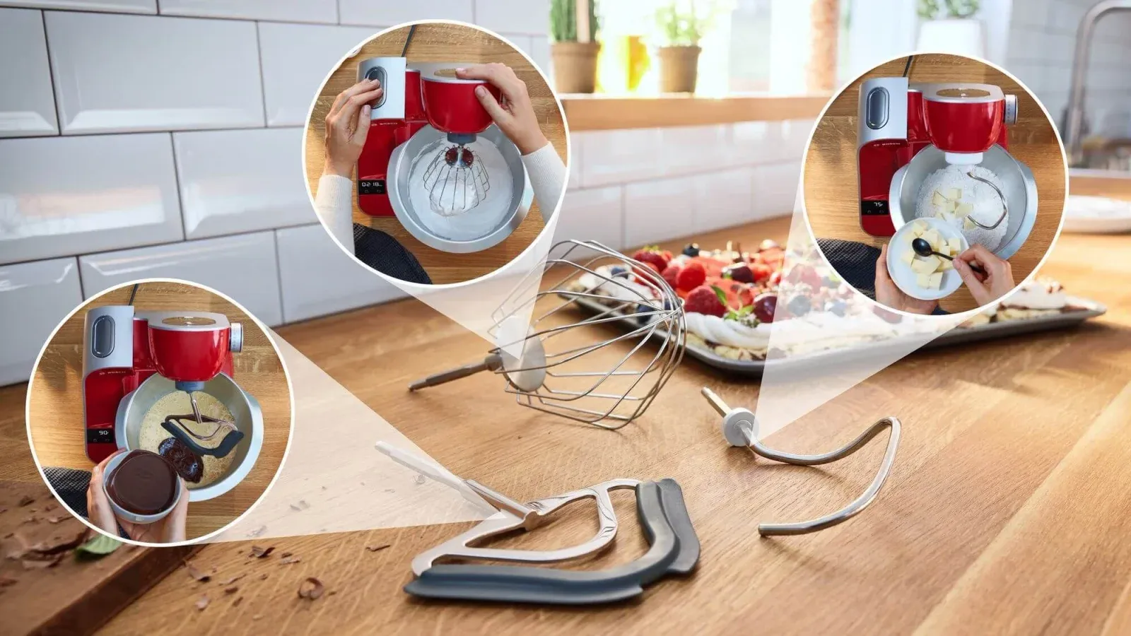 Кухонная машина Bosch Mum5 MUM5X планетар.вращ. 1000Вт красный/серый - фото 6