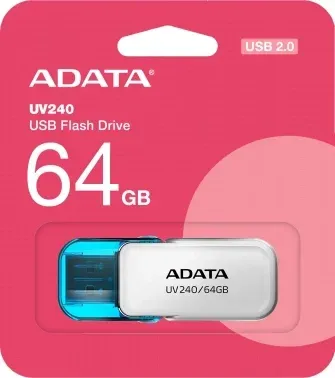 Флеш Диск A-Data 64GB UV240 AUV240-64G-RWH USB2.0 белый/голубой, 64 ГБ - фото 6