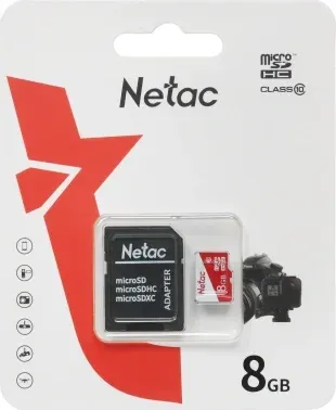 Флеш карта microSDHC 8GB Netac NT02P500ECO-008G-R P500 Eco + adapter - фото 3