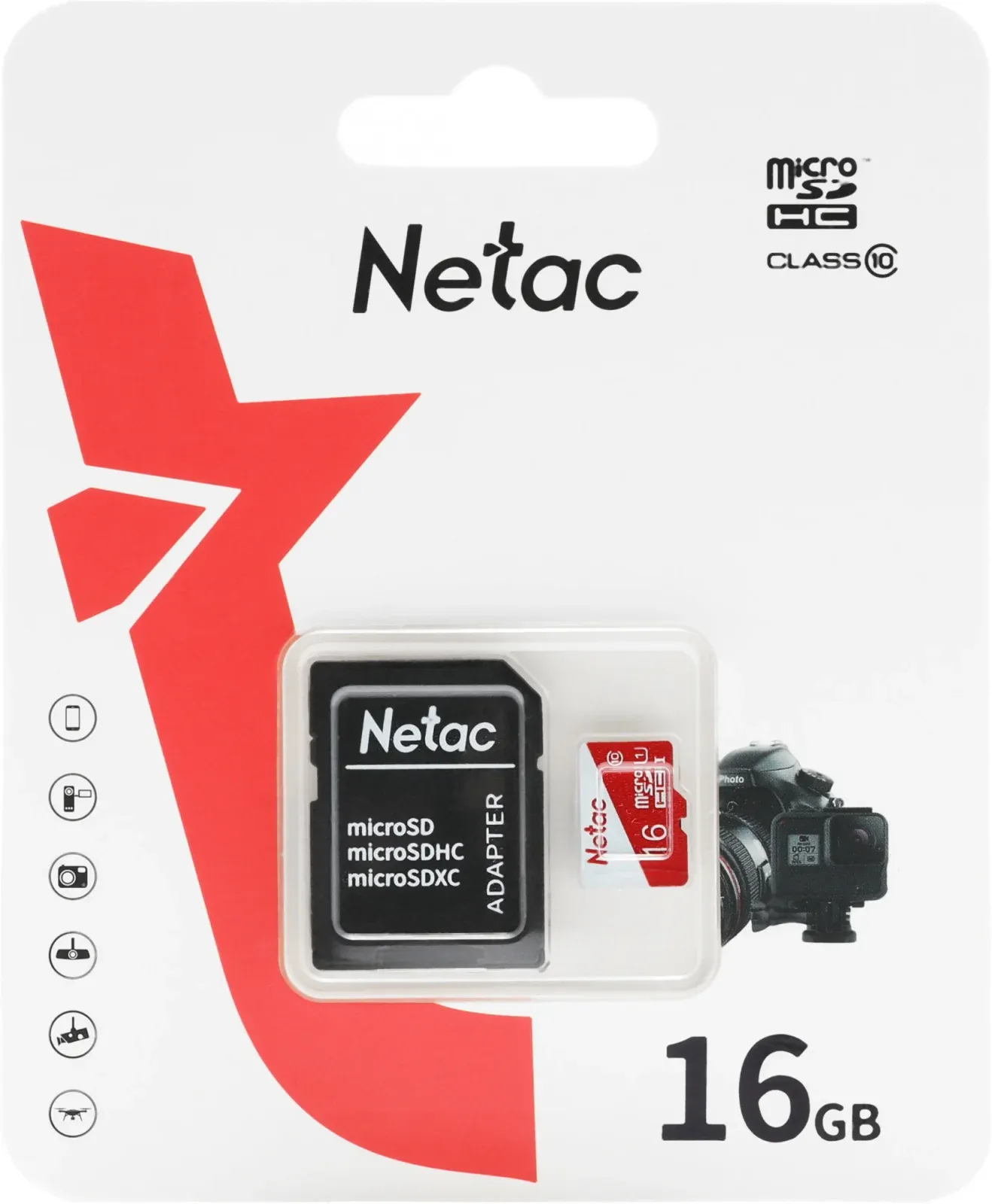 Флеш карта microSDHC 16GB Netac NT02P500ECO-016G-R P500 Eco + adapter - фото 2