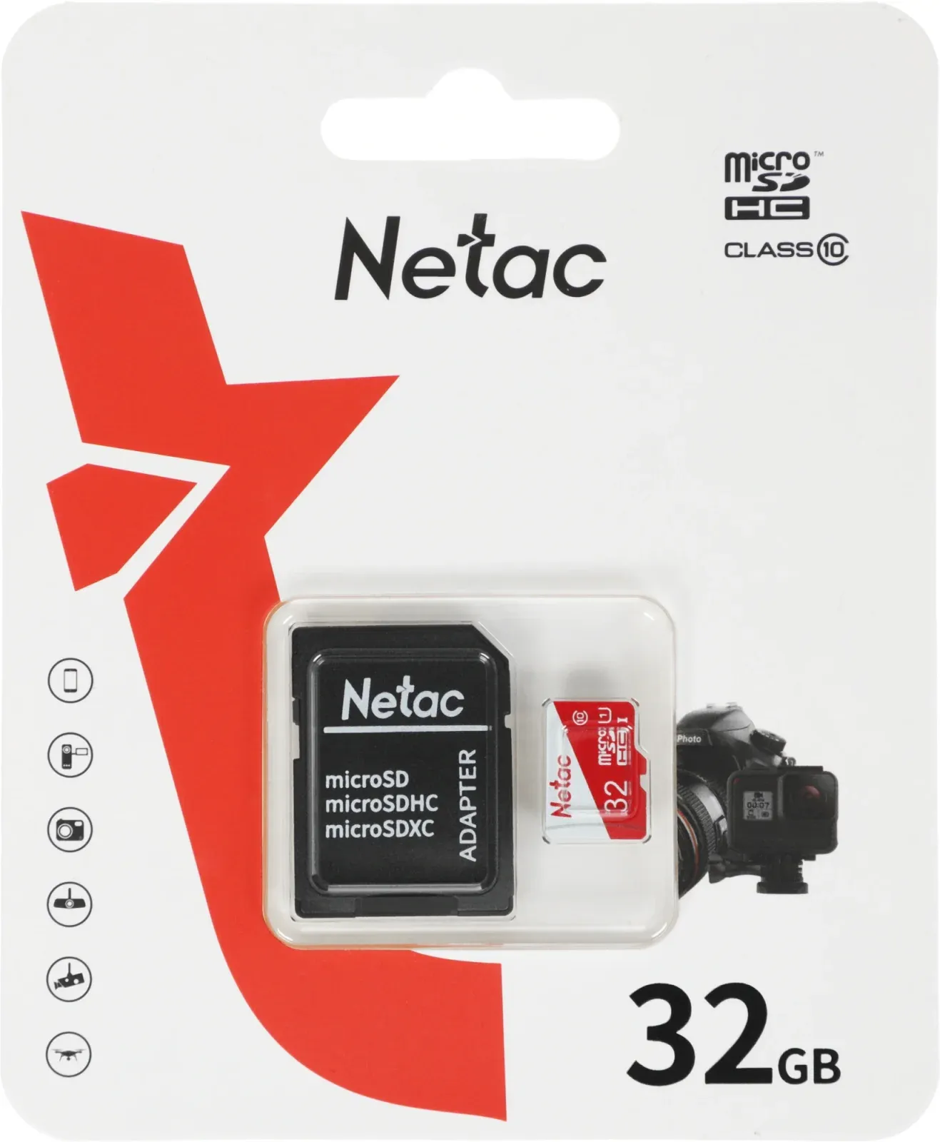 Флеш карта microSDHC 32GB Netac NT02P500ECO-032G-R P500 Eco + adapter - фото 2