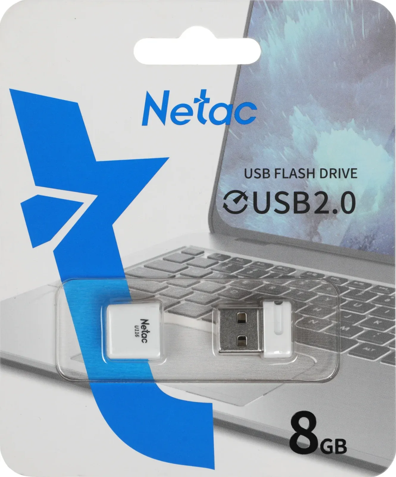 Флеш Диск Netac 8GB U116 NT03U116N-008G-20WH USB2.0 белый, 8 ГБ - фото 6