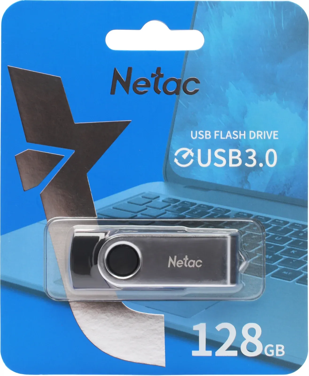 Флеш Диск Netac 128GB U505 NT03U505N-128G-30BK USB3.0 черный/серебристый, 128 ГБ - фото 6