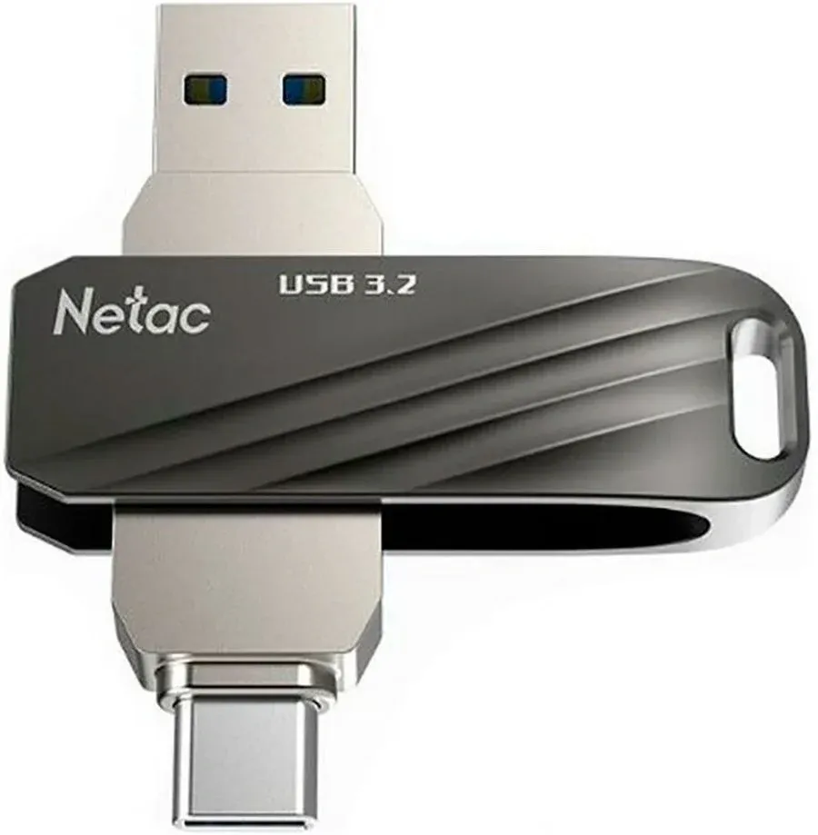 Флеш Диск Netac 64GB US1 NT03US11C-064G-32BK USB3.2 черный/серебристый, 64 ГБ - фото 1
