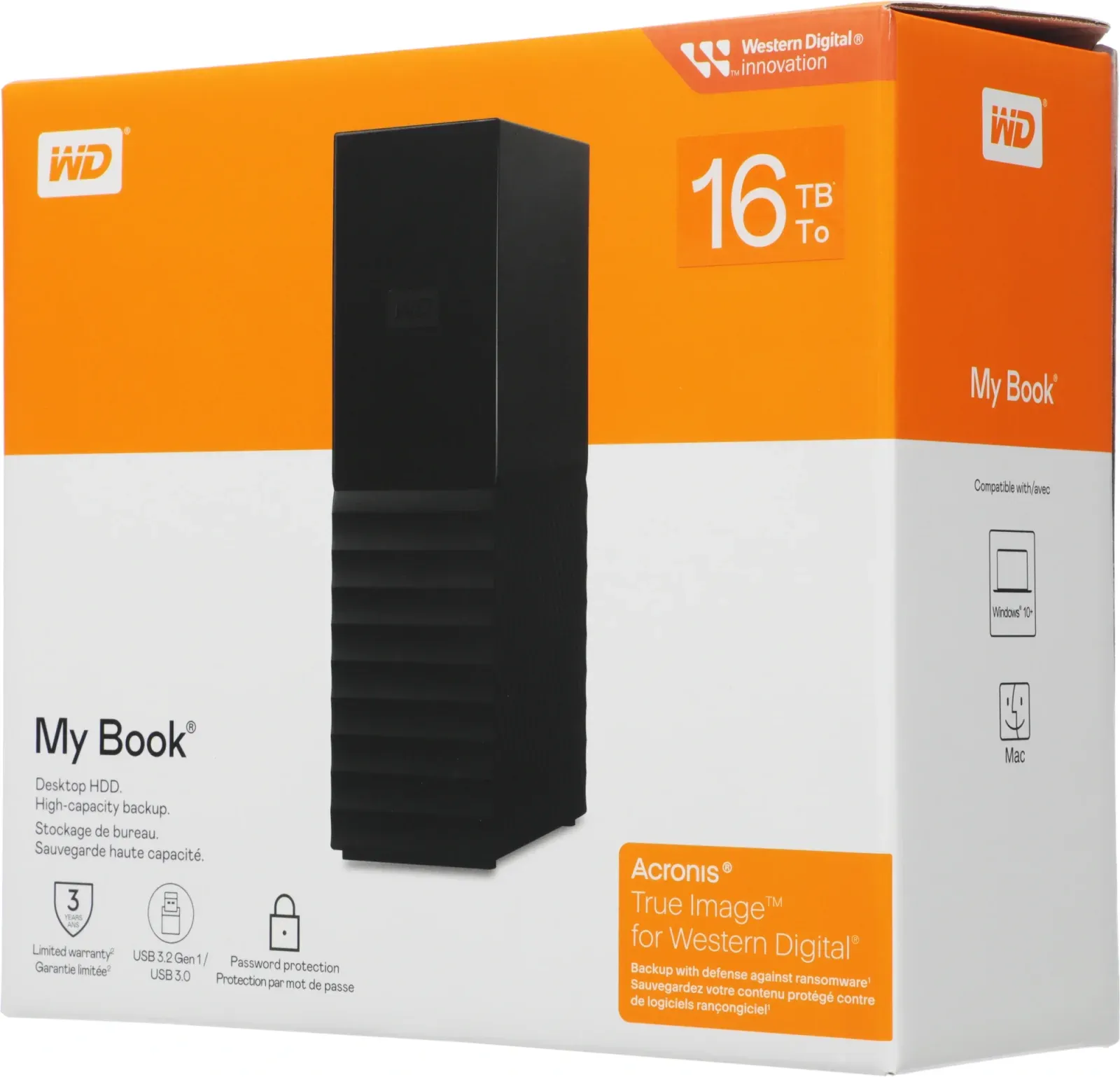 Жесткий диск WD USB3.0 16TB WDBBGB0160HBK-EESN My Book 3.5 черный - фото 7