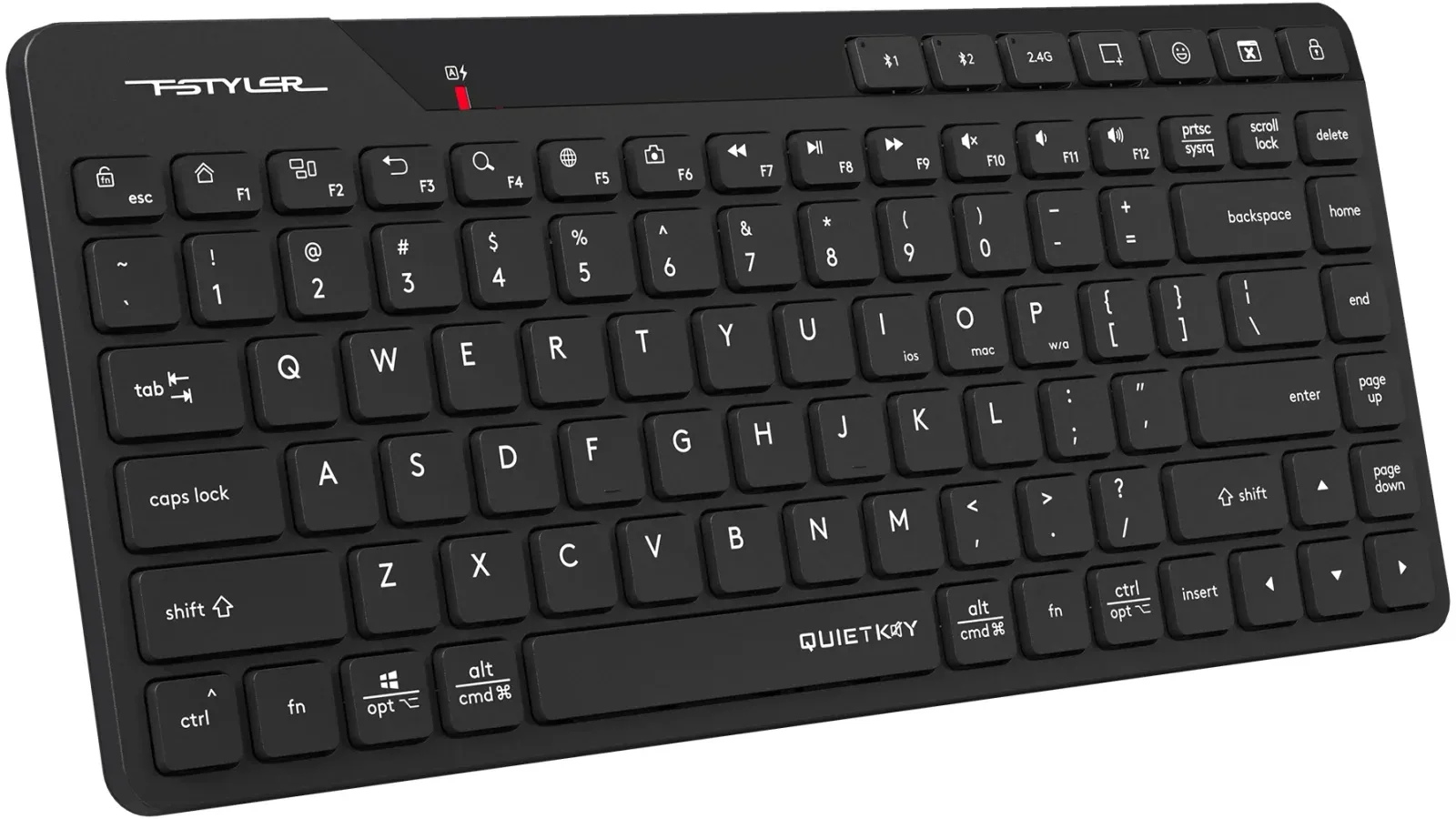 Клавиатура A4Tech FBK26C AS черный USB беспроводная BT/Radio slim Multimedia - фото 2