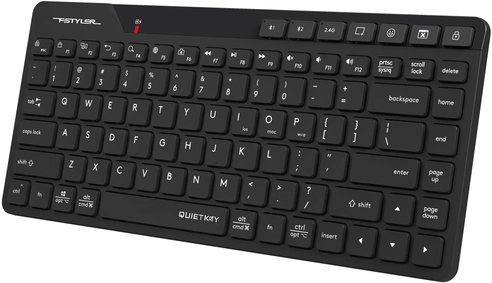 Клавиатура A4Tech FBK26C AS черный USB беспроводная BT/Radio slim Multimedia - фото 3