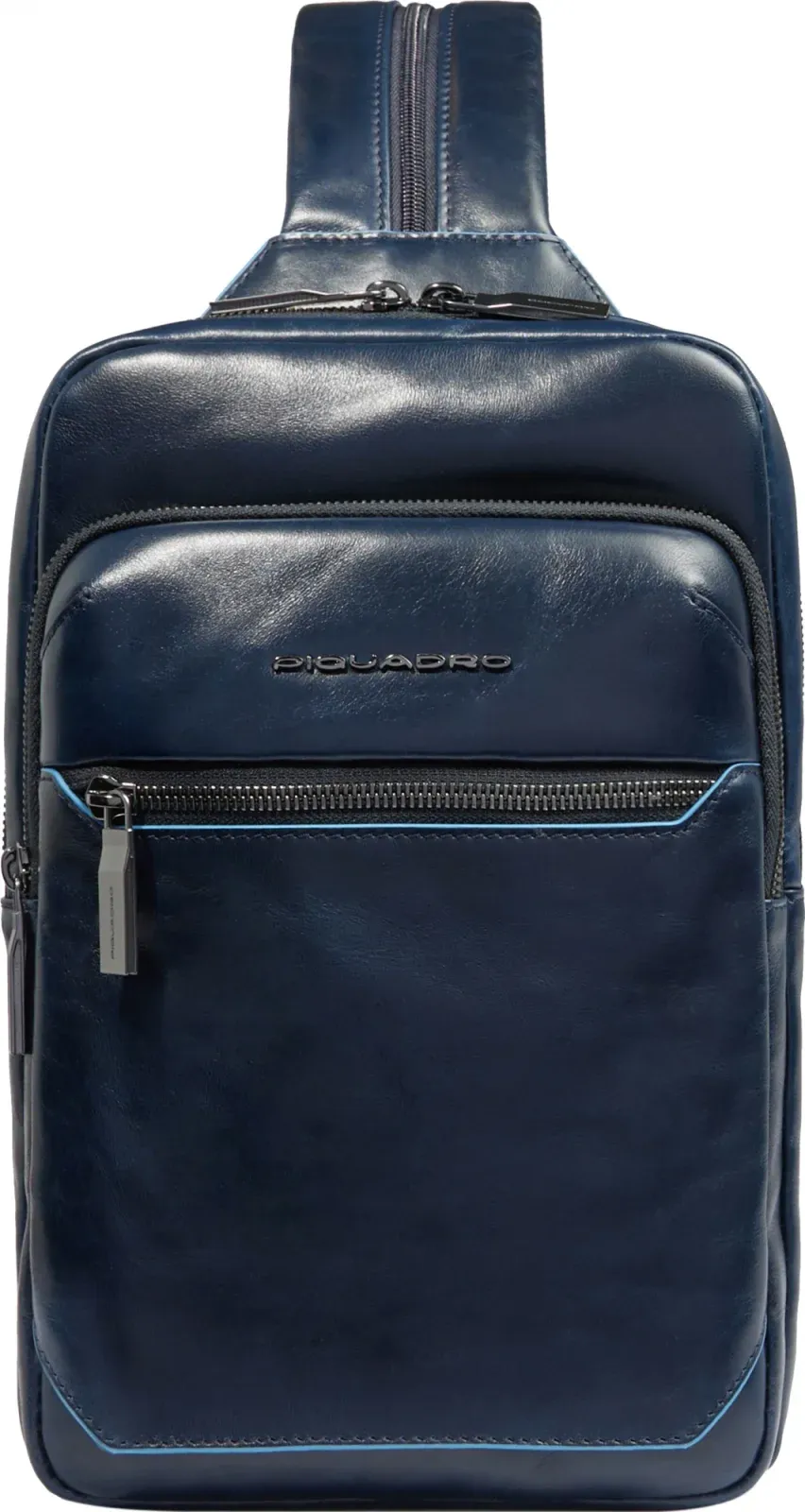 Рюкзак слинг мужской Piquadro Blue Square CA6589B2/BLU2 темно-синий натур.кожа - фото 1