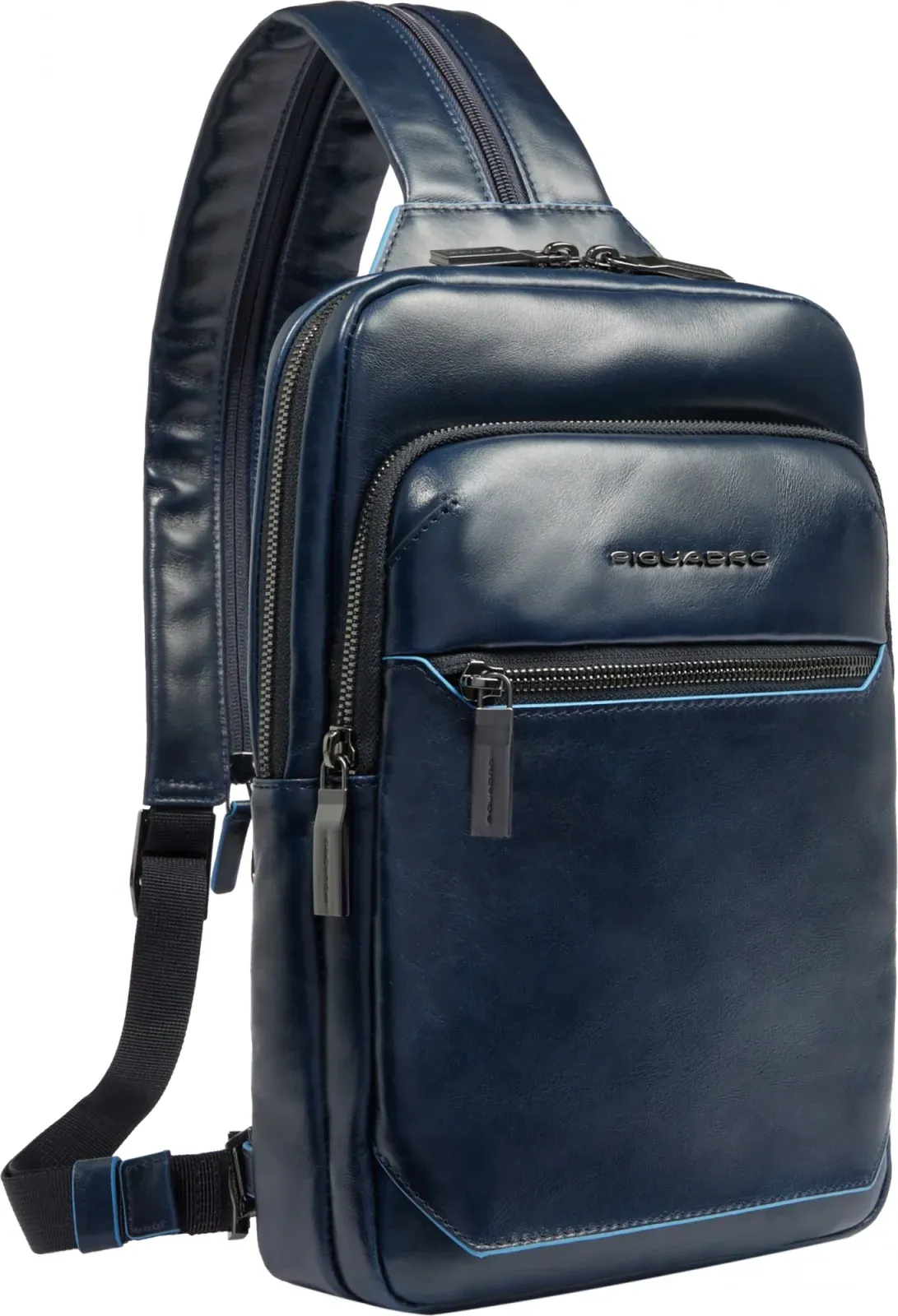Рюкзак слинг мужской Piquadro Blue Square CA6589B2/BLU2 темно-синий натур.кожа - фото 2