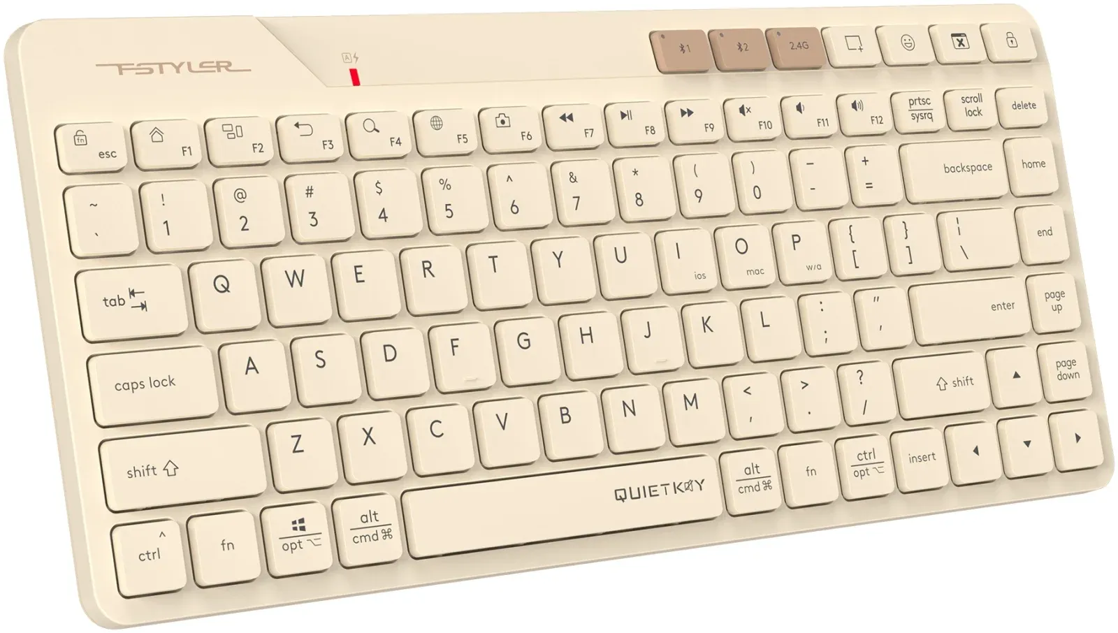 Клавиатура A4Tech FBK26C AS бежевый USB беспроводная BT/Radio slim Multimedia - фото 2