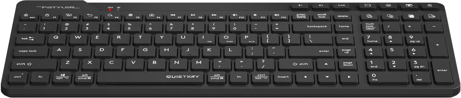 Клавиатура A4Tech FBK27C AS черный USB беспроводная BT/Radio slim Multimedia - фото 7