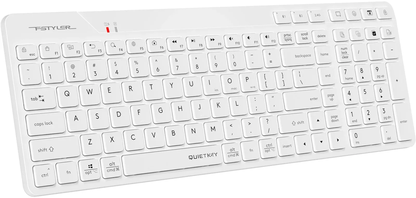 Клавиатуры A4TECH FBK27C AS белый - фото 2