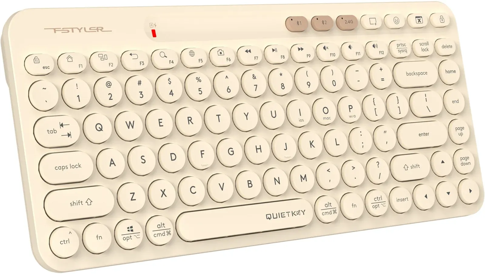 Клавиатура A4Tech FBK36C AS бежевый USB беспроводная BT/Radio slim Multimedia - фото 2