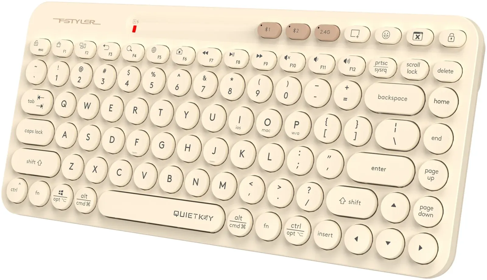 Клавиатура A4Tech FBK36C AS бежевый USB беспроводная BT/Radio slim Multimedia - фото 3