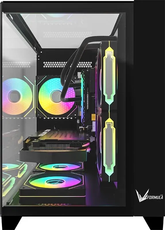 Корпус Formula Crystal Z9M черный без БП mATX 5x120mm 1xUSB3.0 audio bott PSU - фото 2