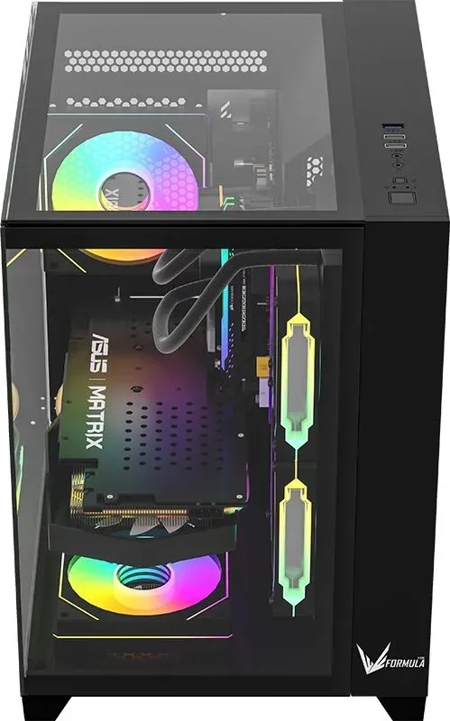 Корпус Formula Crystal Z9M черный без БП mATX 5x120mm 1xUSB3.0 audio bott PSU - фото 5