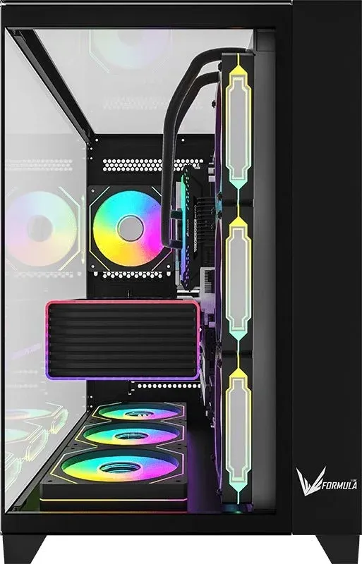 Корпус Formula Crystal Z9 черный без БП ATX 7x120mm 2xUSB3.0 audio bott PSU - фото 2